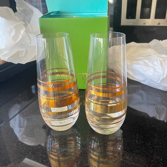 HP💝KATE SPADE STEMLESS GOLD FLUTE